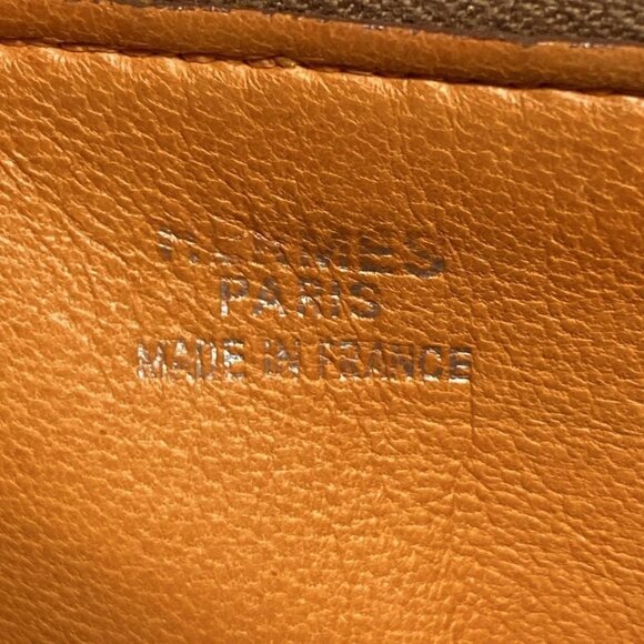 Auth HERMES Yoeh Bag Orange Brown Togo Leather Unconfirmed Shoulder Bag - Picture 15 of 16